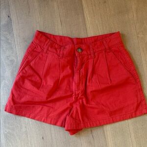 Free People  Red Women's  chino trouser Shorts- NWOT